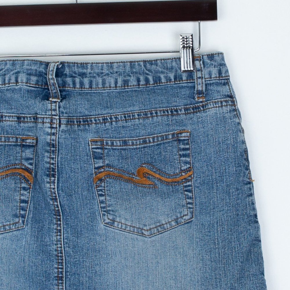 OTB One Tuff Babe Womens Denim‎ Stretch Mini Skirt Size 9/10 Western Cowgirl - Picture 5 of 5